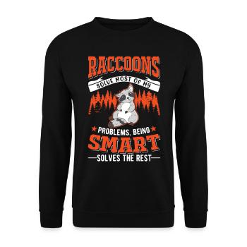 Raton laveur cadeau raton laveur - Sweat-shirt Unisexe - noir - Devant - Alina (178cm) & Michal (187cm)