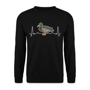 Ducks Heartbeat Duck Breeder - Unisex Sweatshirt - black - Front - Alina (178cm) & Michal (187cm)