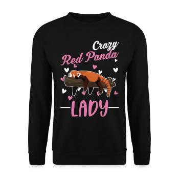Crazy Red Panda lady Roter Panda - Unisex Sweatshirt - black - Front - Alina (178cm) & Michal (187cm)