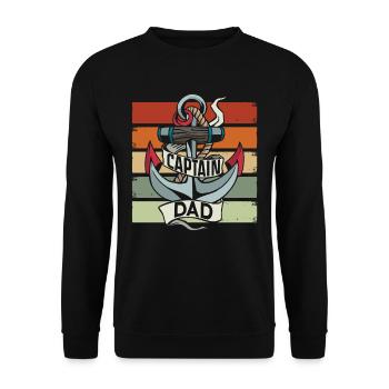 Captain Papa Voilier Bateau de navigation Bateau - Sweat-shirt Unisexe - noir - Devant - Alina (178cm) & Michal (187cm)