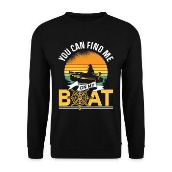 Vous pouvez me trouver sur mon bateau en bateau - Sweat-shirt Unisexe - noir - Devant - Alina (178cm) & Michal (187cm)