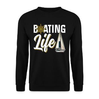 Boating Life Ship Boat Yacht Sailboat - Unisex Sweatshirt - black - Front - Alina (178cm) & Michal (187cm)