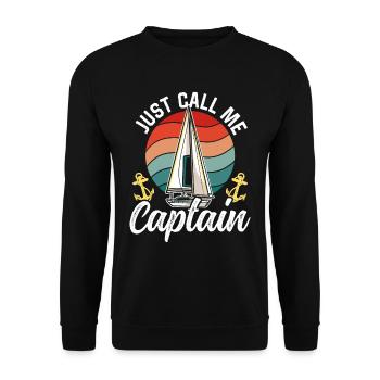 Appelez-moi simplement capitaine bateau nautique - Sweat-shirt Unisexe - noir - Devant - Alina (178cm) & Michal (187cm)