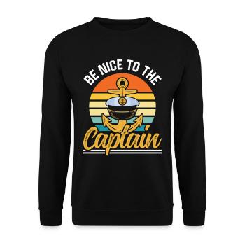 Soyez gentil avec le capitaine Yacht bateau de navigation de plaisance - Sweat-shirt Unisexe - noir - Devant - Alina (178cm) & Michal (187cm)