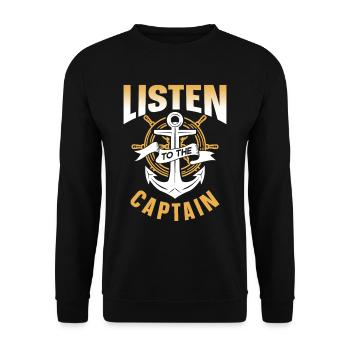 Écoutez le Captain Ship Boating Yacht - Sweat-shirt Unisexe - noir - Devant - Alina (178cm) & Michal (187cm)