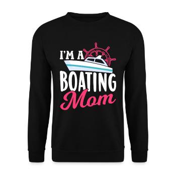 Ich Bin Eine Boot Fahrende Mutter Yacht Bootfahren - Unisex Pullover - Schwarz - Vorne - Alina (178cm) & Michal (187cm)