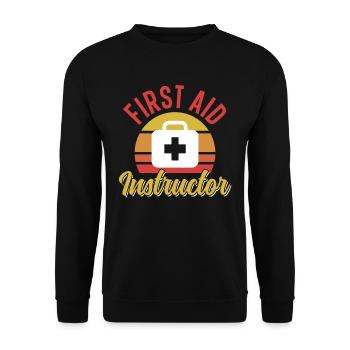 First Aid Instructor Trainer Course Teacher - Unisex Sweatshirt - black - Front - Alina (178cm) & Michal (187cm)
