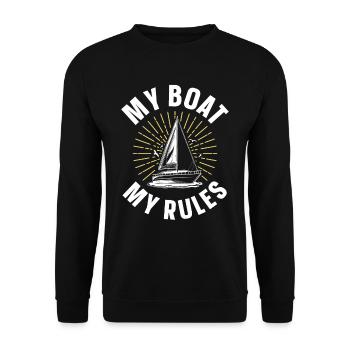My boat My rules Yacht Boating Ship - Unisex Sweatshirt - black - Front - Alina (178cm) & Michal (187cm)