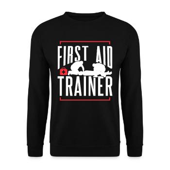 Erste Hilfe Ausbilder Kurs Sofortmaßnahmen Lehrer - Unisex Pullover - Schwarz - Vorne - Alina (178cm) & Michal (187cm)