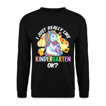 I just like the kindergarten very cute children - Unisex Sweatshirt - black - Front - Alina (178cm) & Michal (187cm)