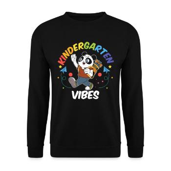 Kindergarten Vibes Dictons Humour doux Enfants - Sweat-shirt Unisexe - noir - Devant - Alina (178cm) & Michal (187cm)