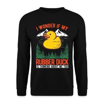 Rubber Duck Gift Squeaky Duck Bathing Duck - Sweat-shirt Unisexe - noir - Devant - Alina (178cm) & Michal (187cm)