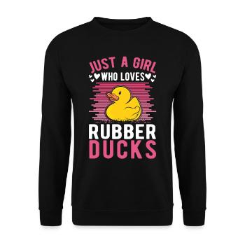 canard en caoutchouc fille canard en caoutchouc canard en caoutchouc - Sweat-shirt Unisexe - noir - Devant - Alina (178cm) & Michal (187cm)