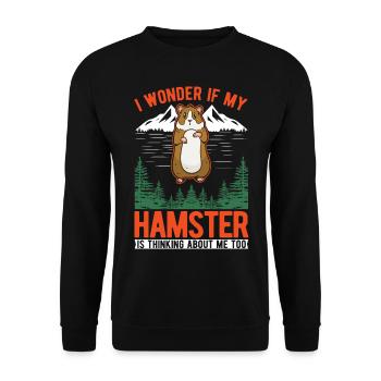Hamster Hamster Wheel Golden Hamster Hamster - Unisex Sweatshirt - black - Front - Alina (178cm) & Michal (187cm)