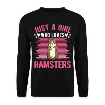 Hamster Fille Golden Hamster Nain Hamster - Sweat-shirt Unisexe - noir - Devant - Alina (178cm) & Michal (187cm)