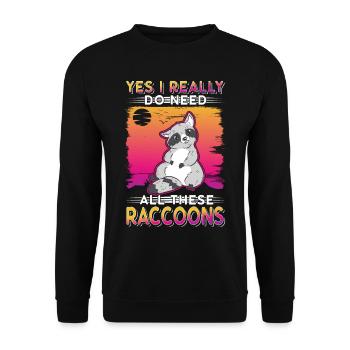 Cadeau raton laveur Raton laveur - Sweat-shirt Unisexe - noir - Devant - Alina (178cm) & Michal (187cm)