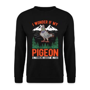 Pigeon Cadeau Pigeon Fancier City Pigeon Pigeonnier Pigeon Transporteur Pigeon - Sweat-shirt Unisexe - noir - Devant - Alina (178cm) & Michal (187cm)