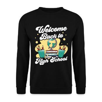 Welcome back to school Teachers Back to school - Unisex Sweatshirt - black - Front - Alina (178cm) & Michal (187cm)