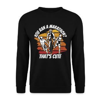 Du Bist Einen Marathon Gelaufen Das Ist Niedlich - Unisex Pullover - Schwarz - Vorne - Alina (178cm) & Michal (187cm)