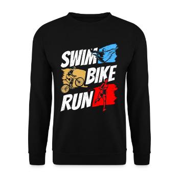 Natation Vélo Course Triathlète Triathlète Triathlon Triathlète - Sweat-shirt Unisexe - noir - Devant - Alina (178cm) & Michal (187cm)