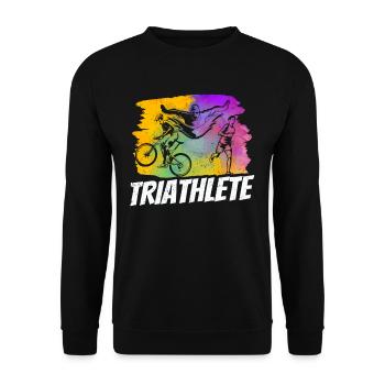 Triathlete Triathlete Triathlons Sport Triathlon - Unisex Sweatshirt - black - Front - Alina (178cm) & Michal (187cm)