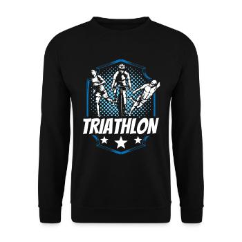 Triathlon Triathlet Sport Triathletin Triathlons - Unisex Pullover - Schwarz - Vorne - Alina (178cm) & Michal (187cm)