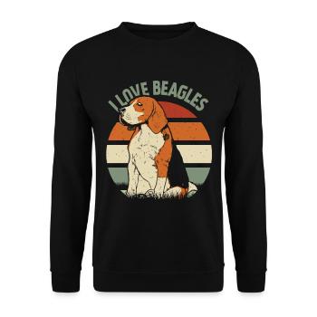 I Love Beagles Lover Beagle Puppy Dog - Sweat-shirt Unisexe - noir - Devant - Alina (178cm) & Michal (187cm)
