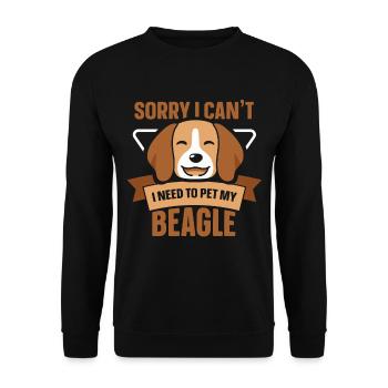 Ne puis-je pas avoir à caresser mon chien beagle - Sweat-shirt Unisexe - noir - Devant - Alina (178cm) & Michal (187cm)
