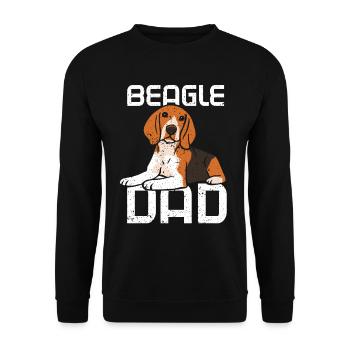 Beagle Papa Garçon Type Puppy Beagles Chien - Sweat-shirt Unisexe - noir - Devant - Alina (178cm) & Michal (187cm)