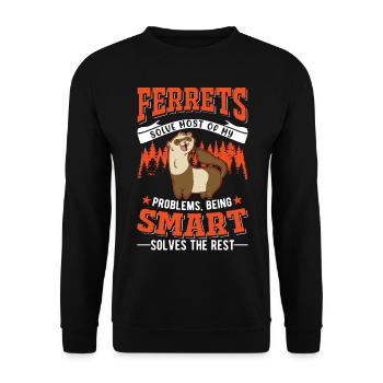 Amoureux du furet Cadeau furet - Sweat-shirt Unisexe - noir - Devant - Alina (178cm) & Michal (187cm)