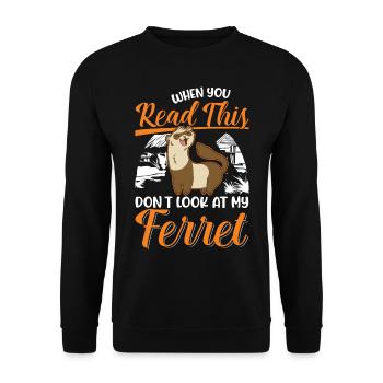 Amoureux du furet Cadeau furet - Sweat-shirt Unisexe - noir - Devant - Alina (178cm) & Michal (187cm)