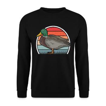 Ducks Retro Duck Breeder Vintage - Unisex Sweatshirt - black - Front - Alina (178cm) & Michal (187cm)