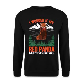Red Panda Cadeau Chat Ours Panda Rouge - Sweat-shirt Unisexe - noir - Devant - Alina (178cm) & Michal (187cm)