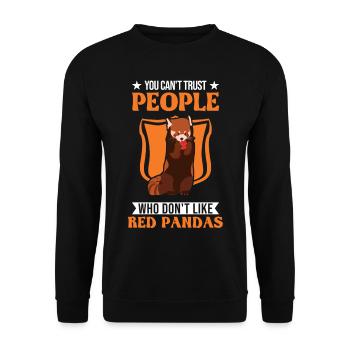 Red Panda Gift Cat Bear - Unisex Sweatshirt - black - Front - Alina (178cm) & Michal (187cm)