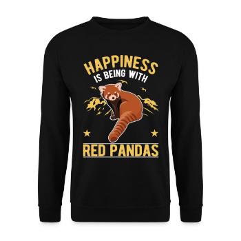 Red Panda Lucky Cat Bear - Unisex Sweatshirt - black - Front - Alina (178cm) & Michal (187cm)