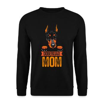 Doberman Mama Chiens Doberman Doberman - Sweat-shirt Unisexe - noir - Devant - Alina (178cm) & Michal (187cm)