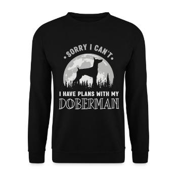 Est-ce que je ne peux pas avoir de projets avec mon Doberman - Sweat-shirt Unisexe - noir - Devant - Alina (178cm) & Michal (187cm)