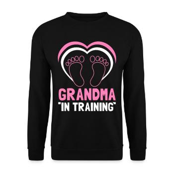 Oma In Ausbildung Großeltern Süß Erstes Mal - Unisex Pullover - Schwarz - Vorne - Alina (178cm) & Michal (187cm)