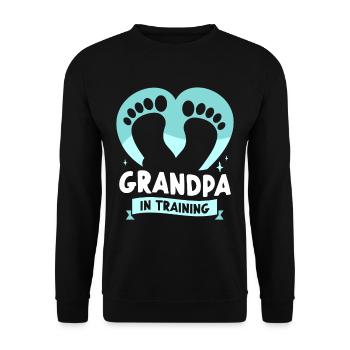 Opa In Ausbildung Süß Großeltern Erstes Mal - Unisex Pullover - Schwarz - Vorne - Alina (178cm) & Michal (187cm)
