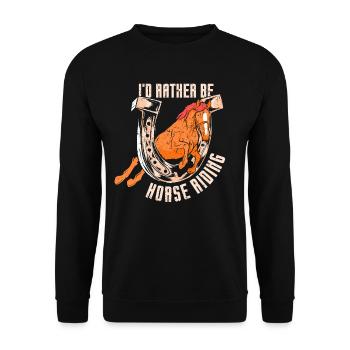 I would rather go horseback riding horse rider - Unisex Sweatshirt - black - Front - Alina (178cm) & Michal (187cm)