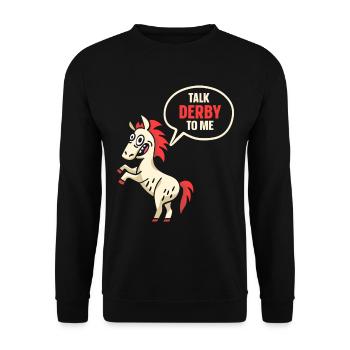 Parler Derby avec moi cavalier équitation - Sweat-shirt Unisexe - noir - Devant - Alina (178cm) & Michal (187cm)
