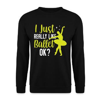 J’aime beaucoup le ballet danseuse ballerine - Sweat-shirt Unisexe - noir - Devant - Alina (178cm) & Michal (187cm)