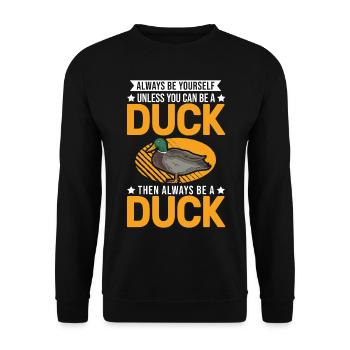 Duck Gift Duck Duck Breeder - Unisex Sweatshirt - black - Front - Alina (178cm) & Michal (187cm)