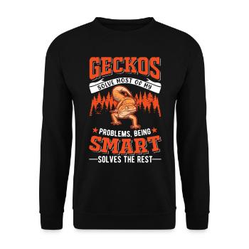 Gecko Cadeau Léopard Gecko - Sweat-shirt Unisexe - noir - Devant - Alina (178cm) & Michal (187cm)