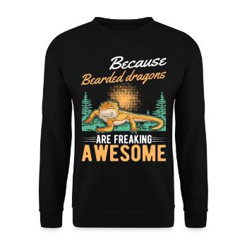 Bearded dragon saying Bearded Dragon - Unisex Sweatshirt - black - Front - Alina (178cm) & Michal (187cm)