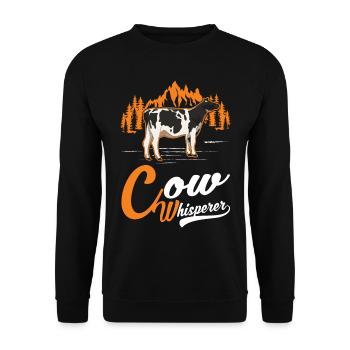 Cow Whisperer Farmer Cattle Breeder Cows - Unisex Sweatshirt - black - Front - Alina (178cm) & Michal (187cm)