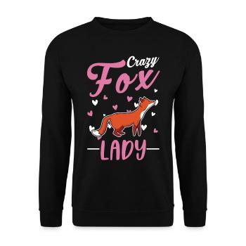 Crazy Fox Lads Red Fox Woman - Unisex Sweatshirt - black - Front - Alina (178cm) & Michal (187cm)