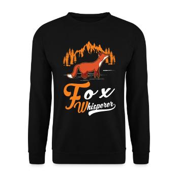 Fuchsflüsterer Fox Whisperer Fuchs - Unisex Sweatshirt - black - Front - Alina (178cm) & Michal (187cm)