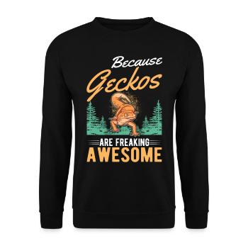 Parce que les geckos sont géniaux - Sweat-shirt Unisexe - noir - Devant - Alina (178cm) & Michal (187cm)