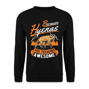 Hyäne Geschenk Erdwolf Hyena - Unisex Pullover - Schwarz - Vorne - Alina (178cm) & Michal (187cm)